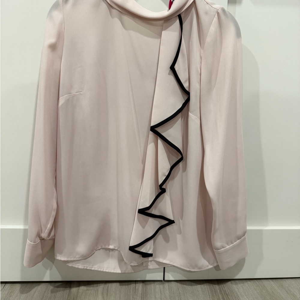 Vince Camuto Blush Blouse with Black Ruffle